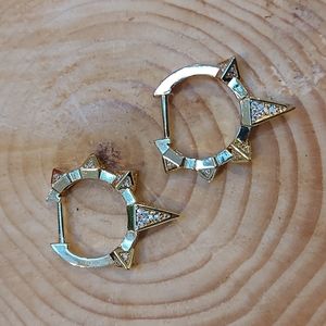 Mandala punk gold hoops